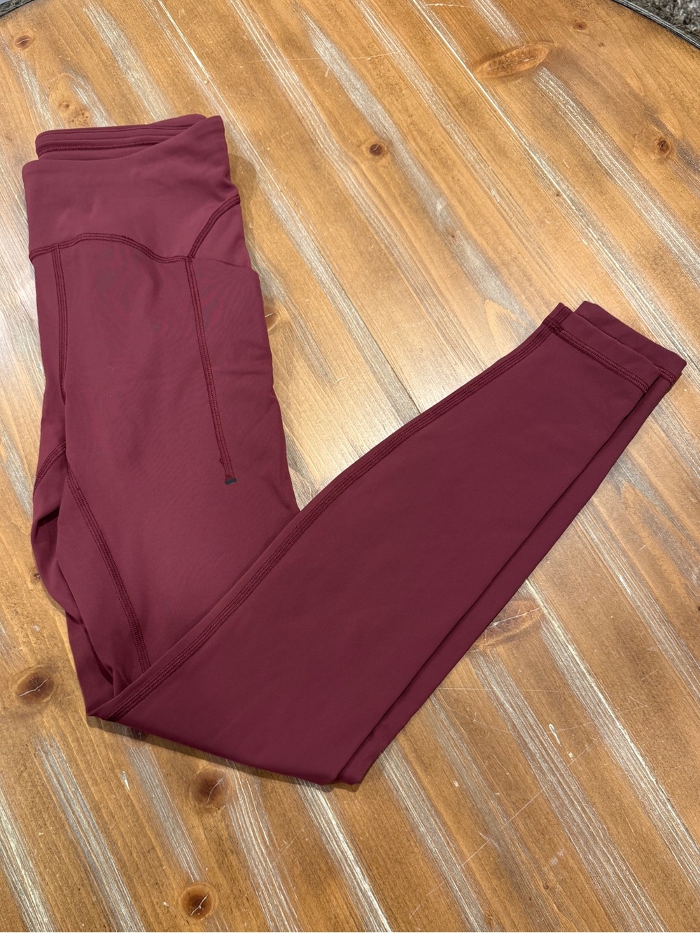 Lululemon Power Thru High-Rise Tight 28" Red Merlot Women's Size 6 Training Gym